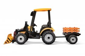 Tractoras electric copii cu remorca si cupa, Power-Tractor 240W 12V, galben