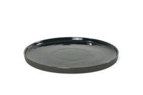 Farfurie - Round 26 x 1,5 cm - Black Glossy W.Mat Bottom | Kinta