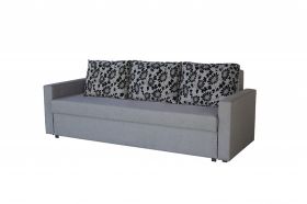 Canapea Extensibila Firenze Grey Black Flower 218x85x85 cm + lada de depozitare