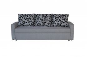 Canapea Extensibila Firenze Grey Black Flower 218x85x85 cm + lada de depozitare