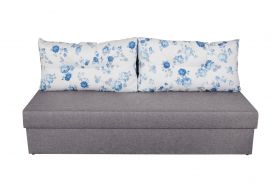 Canapea extensibila Alfi Grey 192x80x77 cm cu lada de depozitare, Blue Anemone