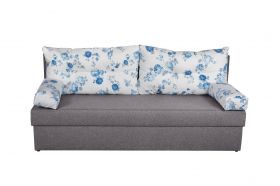 Canapea extensibila Alfi Grey 192x80x77 cm cu lada de depozitare, Blue Anemone