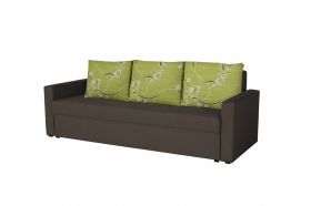 Canapea extensibila Firenze Dark Chocolate Jasmine Flower 218x85x85 cm, cu lada de depozitare