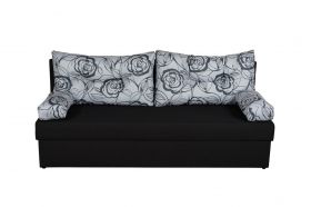 Canapea extensibila Alfi Anthracite 192x80x77 cm cu lada de depozitare, Grey Flower