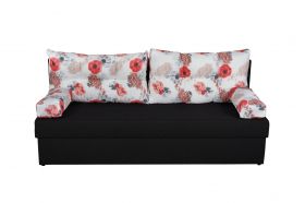 Canapea extensibila Alfi Anthracite 192x80x77 cm cu lada de depozitare, Roses Flower