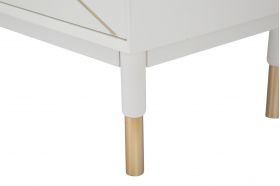 Comoda cu 3 usi Luxy, Mauro Ferretti, 120 x 45 x 75 cm, lemn de pin/fier, alb/auriu