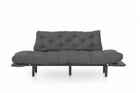 Canapea extensibila Nitta Triple, Futon, 3 locuri, 225x70 cm, metal, gri