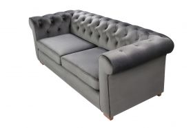 Canapea extensibila Oxford Chesterfield, 88x216x75 cm, 3 locuri, Antracit