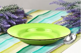 Set 6 farfurii pentru paste Gala Green, Heinner, Ø22 cm, ceramica, verde