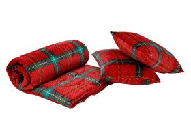 Set Alcam cocolino, 2 perne 50x70 cm si pilota matlasata 180x200 cm, Xmas Fleece