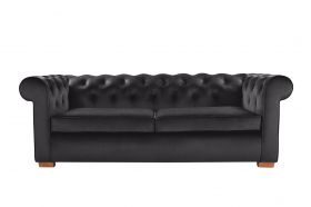 Canapea extensibila Oxford Chesterfield, 88x216x75 cm, 3 locuri, Graphite