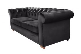 Canapea extensibila Oxford Chesterfield, 88x216x75 cm, 3 locuri, Graphite