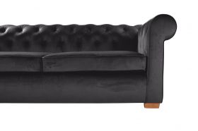 Canapea extensibila Oxford Chesterfield, 88x216x75 cm, 3 locuri, Graphite