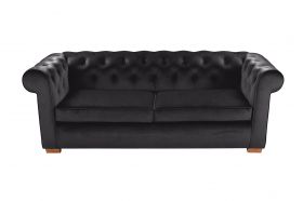 Canapea extensibila Oxford Chesterfield, 88x216x75 cm, 3 locuri, Graphite