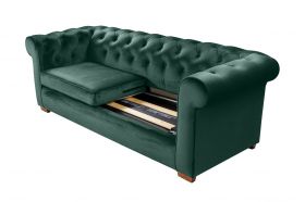 Canapea extensibila Oxford Chesterfield, 88x216x75 cm, 3 locuri, Green