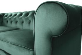 Canapea extensibila Oxford Chesterfield, 88x216x75 cm, 3 locuri, Green