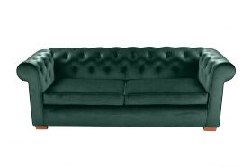 Canapea extensibila Oxford Chesterfield, 88x216x75 cm, 3 locuri, Green