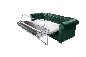 Canapea extensibila Oxford Chesterfield, 88x216x75 cm, 3 locuri, Green