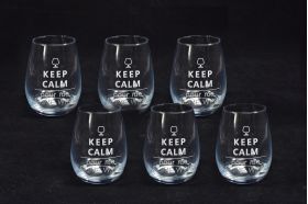 Set 6 pahare Keep Calm, Mercury, 460 ml, 9x11.5 cm, sticla