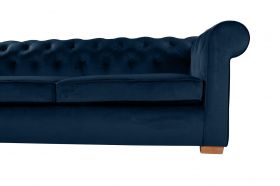 Canapea extensibila Oxford Chesterfield, 88x216x75 cm, 3 locuri, Dark Blue