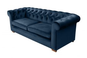 Canapea extensibila Oxford Chesterfield, 88x216x75 cm, 3 locuri, Dark Blue