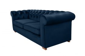 Canapea extensibila Oxford Chesterfield, 88x216x75 cm, 3 locuri, Dark Blue