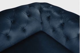 Canapea extensibila Oxford Chesterfield, 88x216x75 cm, 3 locuri, Dark Blue