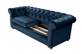 Canapea extensibila Oxford Chesterfield, 88x216x75 cm, 3 locuri, Dark Blue