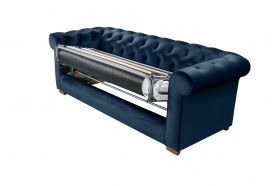 Canapea extensibila Oxford Chesterfield, 88x216x75 cm, 3 locuri, Dark Blue