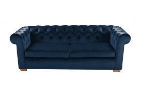 Canapea extensibila Oxford Chesterfield, 88x216x75 cm, 3 locuri, Dark Blue