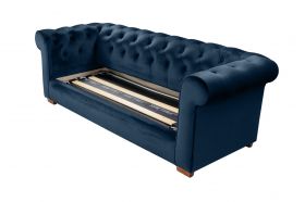 Canapea extensibila Oxford Chesterfield, 88x216x75 cm, 3 locuri, Dark Blue