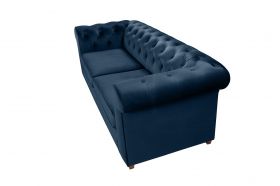 Canapea extensibila Oxford Chesterfield, 88x216x75 cm, 3 locuri, Dark Blue