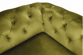 Canapea extensibila Oxford Chesterfield, 88x216x75 cm, 3 locuri, Olive