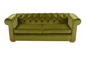 Canapea extensibila Oxford Chesterfield, 88x216x75 cm, 3 locuri, Olive