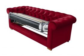 Canapea extensibila Oxford Chesterfield, 88x216x75 cm, 3 locuri, Red