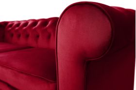 Canapea extensibila Oxford Chesterfield, 88x216x75 cm, 3 locuri, Red