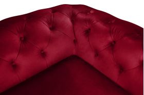 Canapea extensibila Oxford Chesterfield, 88x216x75 cm, 3 locuri, Red