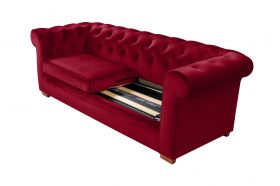 Canapea extensibila Oxford Chesterfield, 88x216x75 cm, 3 locuri, Red