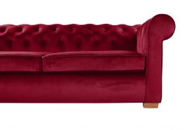 Canapea extensibila Oxford Chesterfield, 88x216x75 cm, 3 locuri, Red