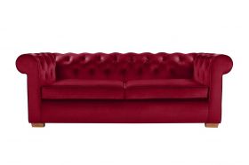 Canapea extensibila Oxford Chesterfield, 88x216x75 cm, 3 locuri, Red