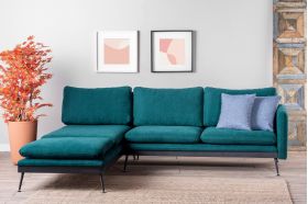 Coltar Reya Corner, Futon, 275x190x90 cm, metal, verde petrol