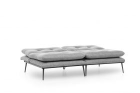 Canapea extensibila Martin Sofabed, Futon, 3 locuri, 180x130 cm, metal, gri