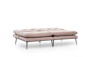 Canapea extensibila Martin Sofabed, Futon, 3 locuri, 180x130 cm, metal, mink