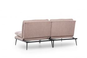 Canapea extensibila Martin Sofabed, Futon, 3 locuri, 180x130 cm, metal, mink