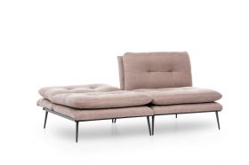 Canapea extensibila Martin Sofabed, Futon, 3 locuri, 180x130 cm, metal, mink