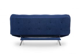 Canapea extensibila Misa Sofabed, Futon, 3 locuri, 198x128 cm, metal, bleumarin