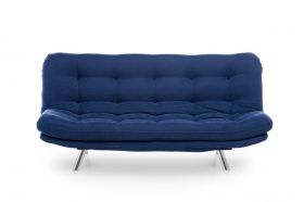 Canapea extensibila Misa Sofabed, Futon, 3 locuri, 198x128 cm, metal, bleumarin