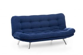 Canapea extensibila Misa Sofabed, Futon, 3 locuri, 198x128 cm, metal, bleumarin