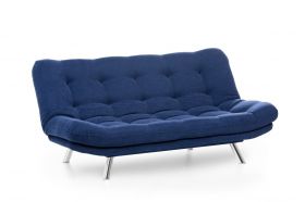 Canapea extensibila Misa Sofabed, Futon, 3 locuri, 198x128 cm, metal, bleumarin