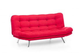 Canapea extensibila Misa Sofabed, Futon, 3 locuri, 198x128 cm, metal, rosu